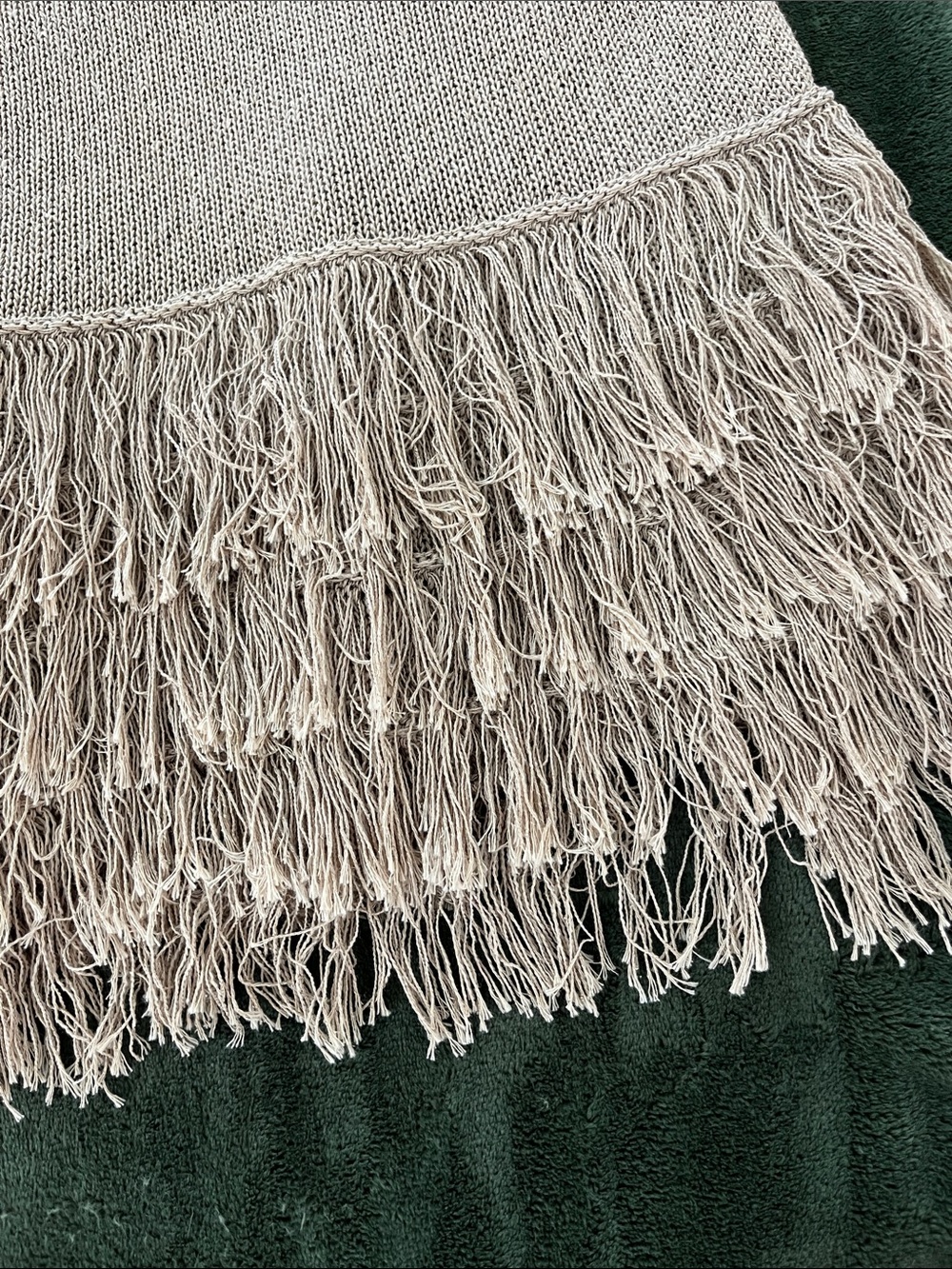 ZARA Small Taupe Beige Fringe Knit Tank Top - Picture 3 of 6